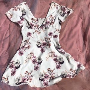 White Floral Print Dress